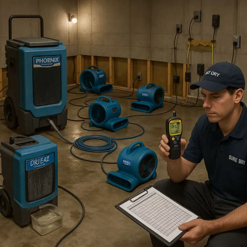 Structural Drying and Dehumidification process in Stockton, MO